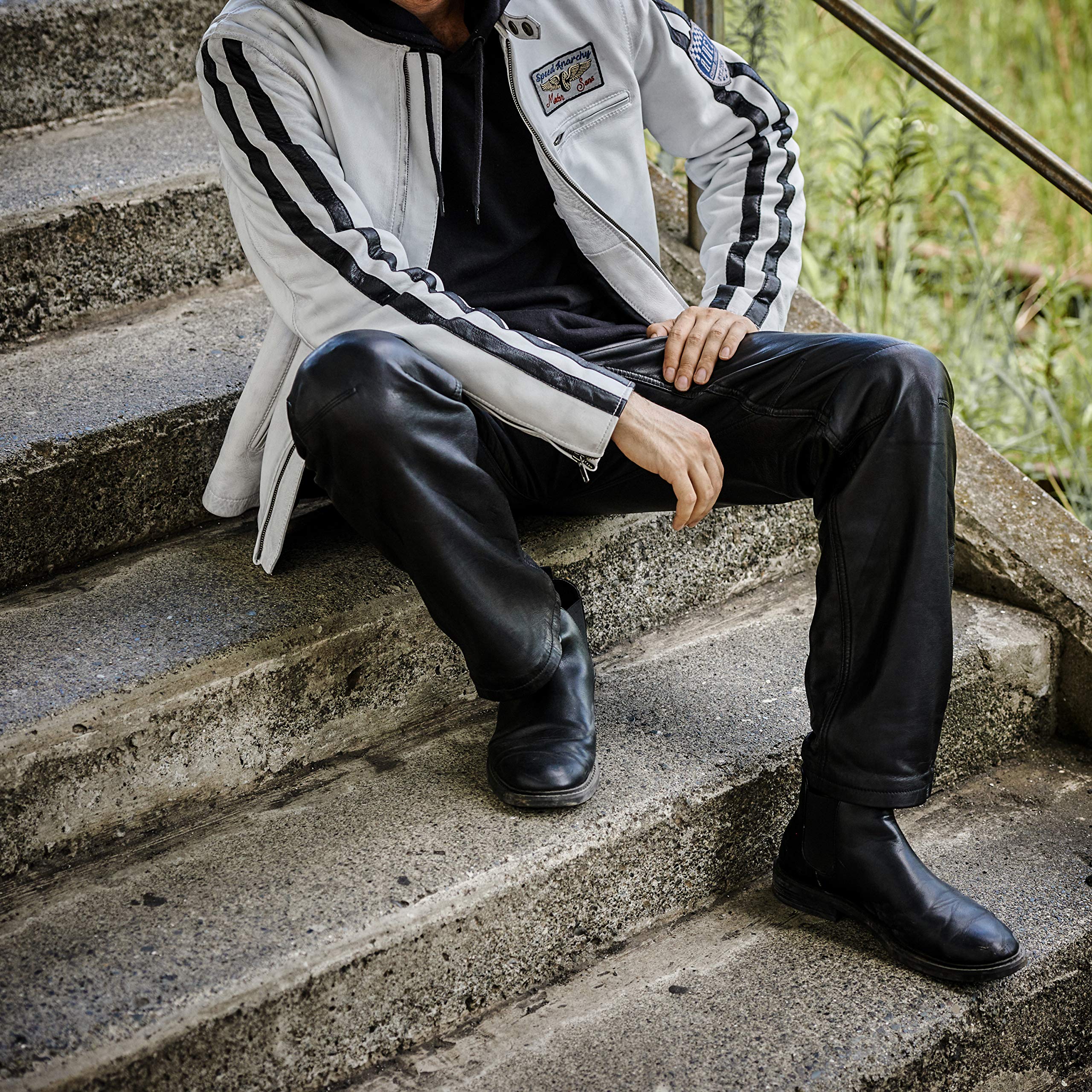 Amazon | RIDEZ JOKER LEATHER PANTS ブラック W34×L32 | パンツ | 車