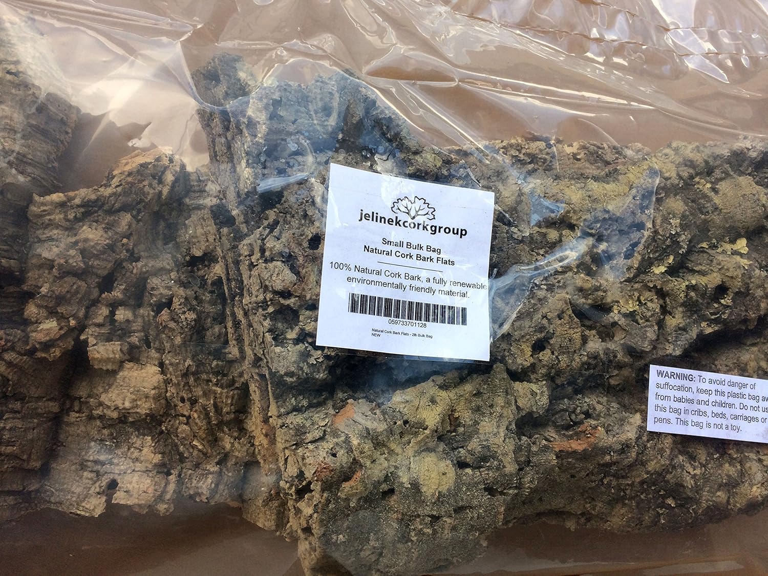 Natural Cork Bark Flats - 3lb Bulk Bag