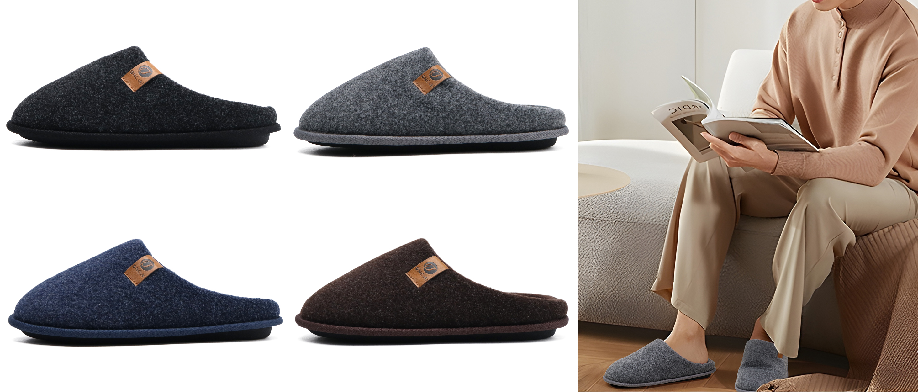 ONCAI Pantofole Uomo Invernali - Calde, Con Memory Foam, Pelliccia Interna E Suola Antiscivolo, Taglie 40-49 - Foto 7