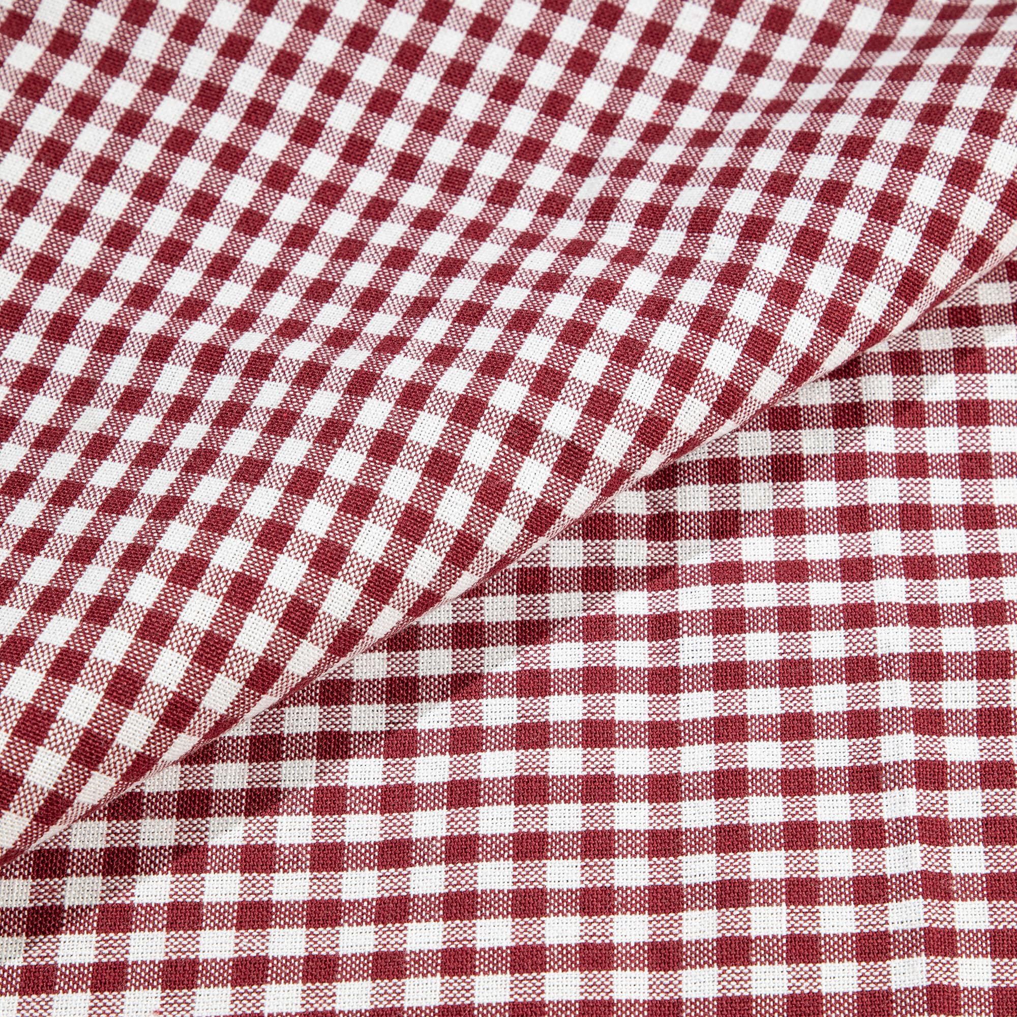 R Home's Gingham Cotton Fabric, 3 Metres 58 Inch (145 cm) Checkered Fabrics for Sewing, Quilting, Dressmaking, Home Decor, Crafts, Gift Wrapping, Gingham bedsheet (RED & White, 3 METRES)