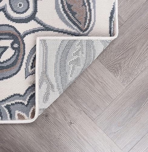 Miniatura 7 de Tayse Alfombra moderna color crema grande de 8 x 10 pies de 8 x 10 pies, para sala de estar, comedor, dormitorio, cocina, entrada, alfombra