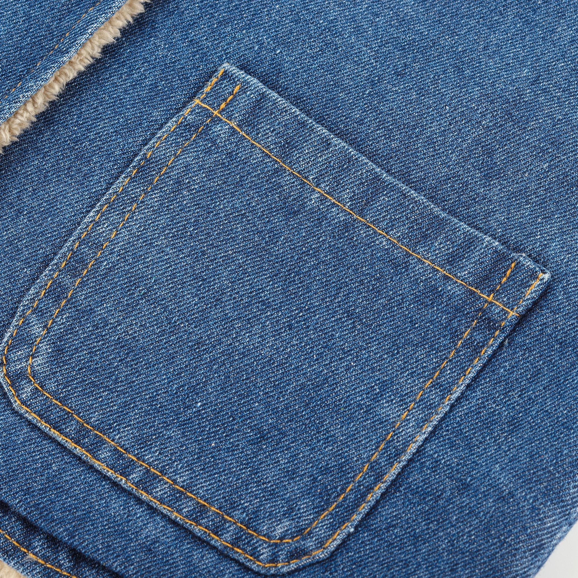 Bébé Double Face Gilet Épaissi Denim Enfant Hiver Sans Manches Veste Garçons Filles Chaud Bouton Pression Manteau avec Poches