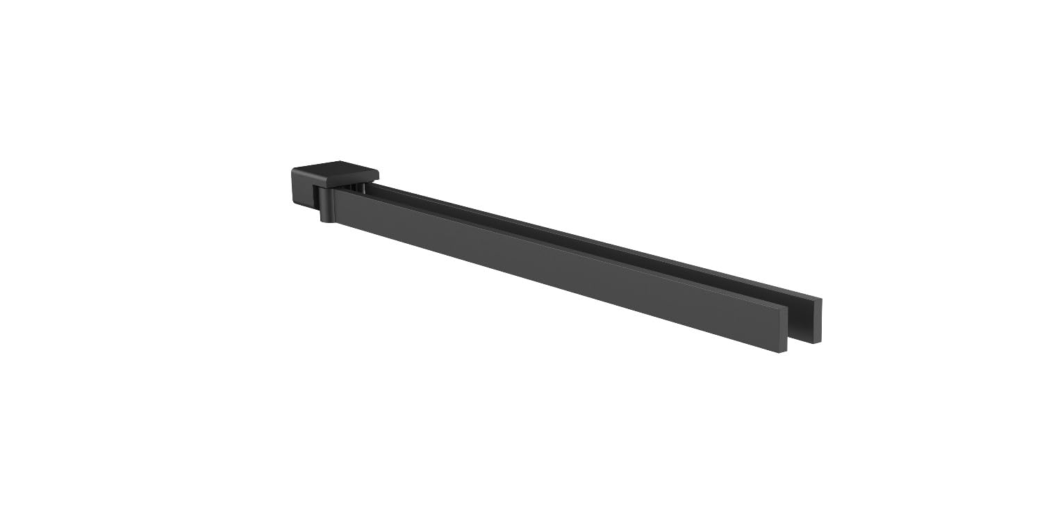 EMCO loft Towel Rail Wall Mounted Two Arms Swivel Bath Towel Holder Aluminium Towel Rail for Two Towels Matt Black