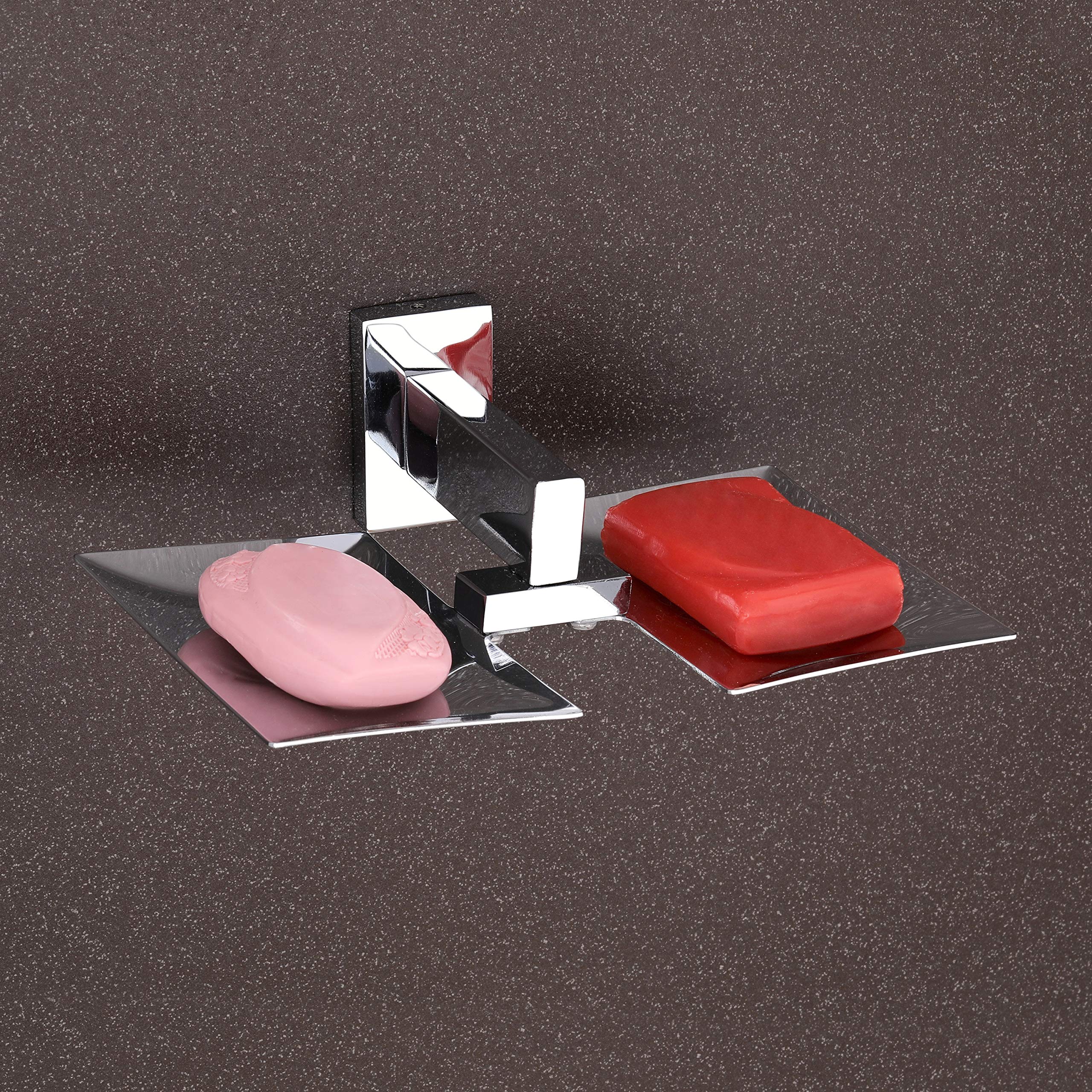 iSTAR Stainless Steel Wall Mounted Double Soap Dish Holder | Square Shape Soap Tray Stand | Rustproof Bathroom Accessories for Wash-Basin, Washroom, Home, Office, Hotel & Kitchen Sink (Chrome Finish) (B08W2T3YH9) Amazon Price History, Amazon Price Tracker