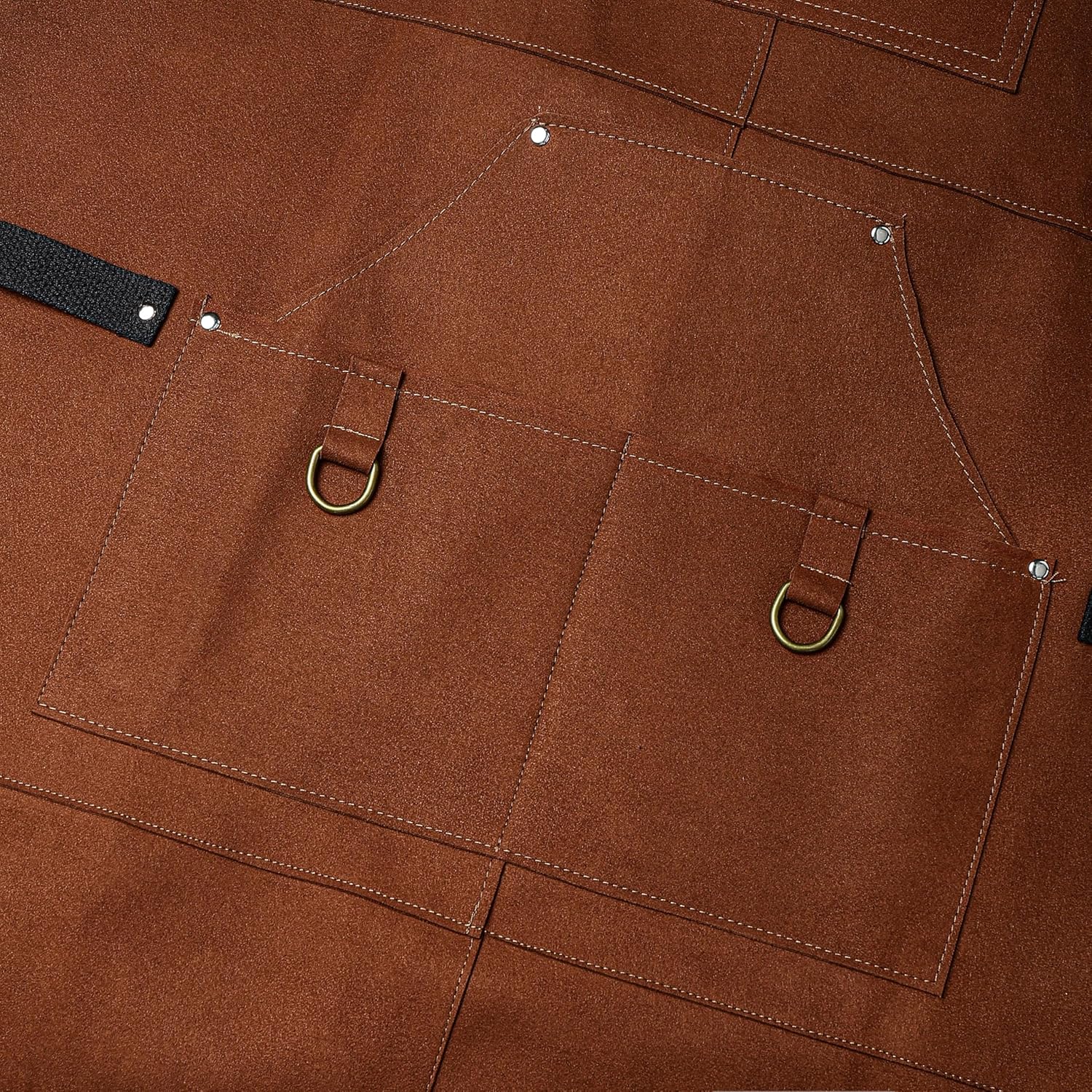 Flame Retardant And Waterproof 6 Pockets Leather Tool Apron for Outdoor Woodwork, Grilling, Kitchen, Unisex,24'' X 36''