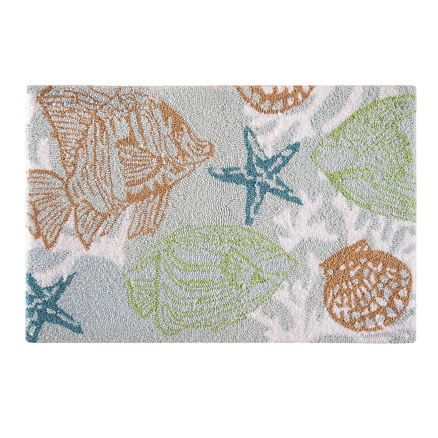C&F Home Hooked Reef Point Coastal Parfait Rug, Green Amazon.in Home