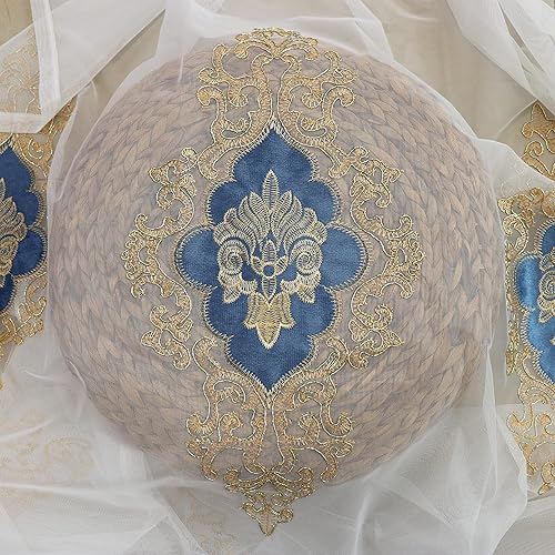 Miniatura 3 de SLOW SOUL 2 paneles de cortinas europeas de lujo de terciopelo bordado de tul para sala de estar, cocina, dormitorio, cortina transparente con