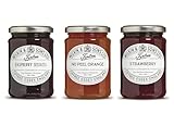 Tiptree Wilkin & Sons Ltd Conserve & Marmalade Bundle – Raspberry Seedless, No Peel Orange & Strawberry – 3 x 340g Jars