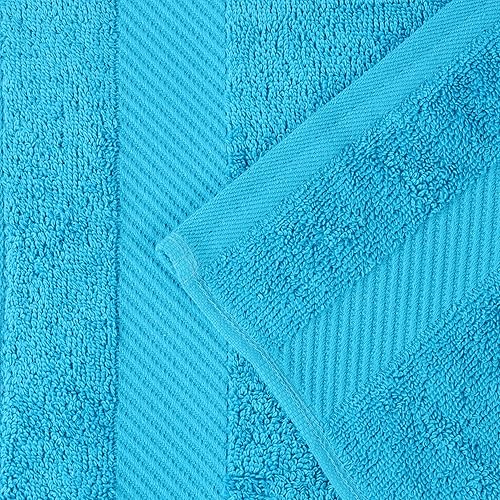 Miniatura 5 de SUPERIOR Juego de algodón egipcio, toalla absorbente de secado rápido de fibra larga, 6 piezas a mano, Capri Breeze