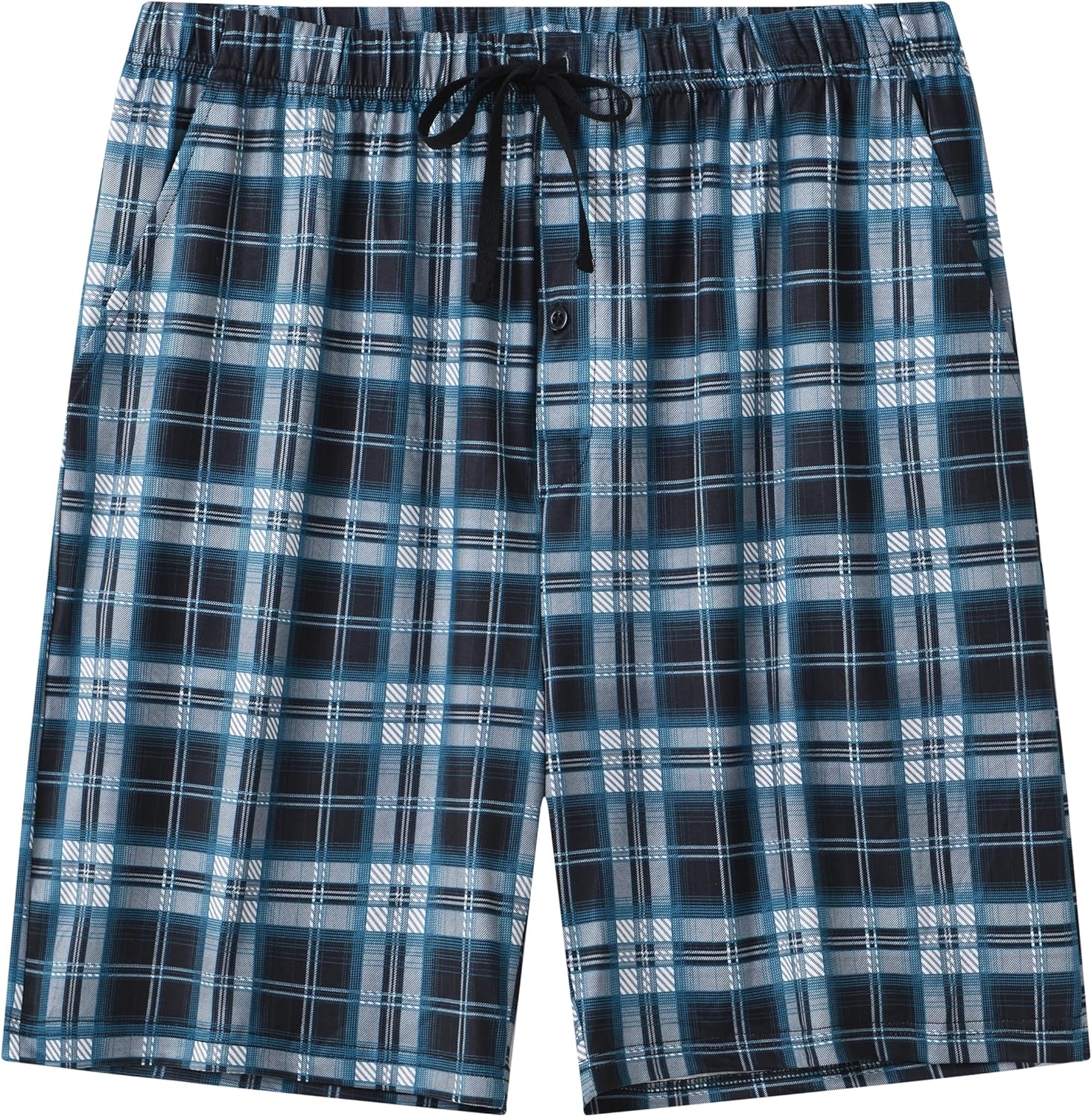 MoFiz Men's Sleepwear Shorts Pajama Bottom Lounge Short Plaid Button Open Fly 3Pack - Image 3