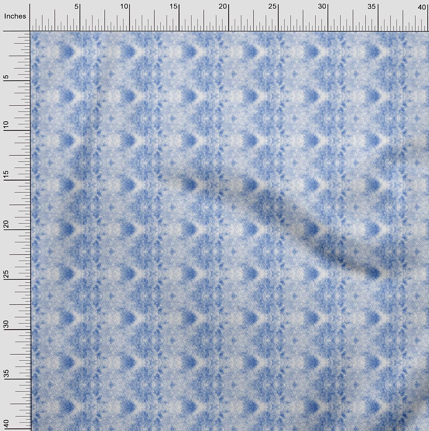 oneOone Viscose Chiffon Blue Fabric Tie Dye Dress Material Fabric Print Fabric by The Yard 42 Inch Wide