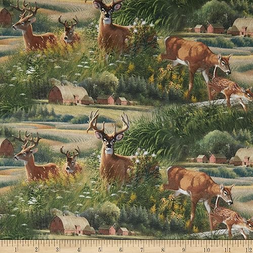 Wild Wings Feast Valley Deer Scenic Multi, tela de The Yard