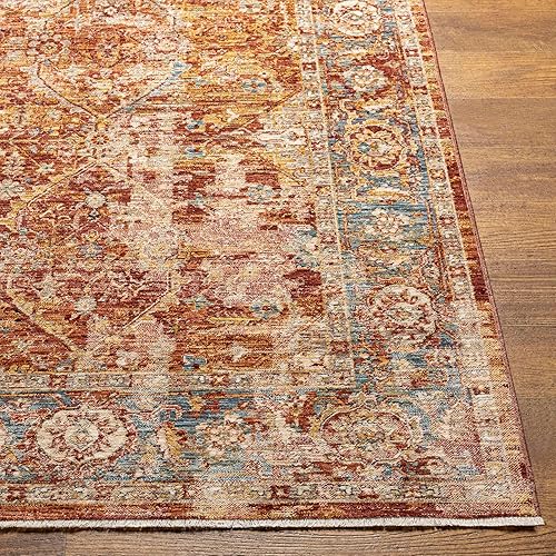 Miniatura 5 de MarkDay - Alfombra tradicional de trigo Harpers Ferry de 8 x 10 pulgadas color rosa naranja y rojo para sala de estar dormitorio o cocina 7 pies 10