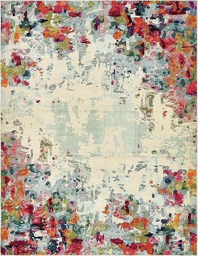 Miniatura 9 de Tapete Unique Loom colección Jardin para múltiples áreas, abstracta, vibrante, Polipropileno, Multicolor  naranja