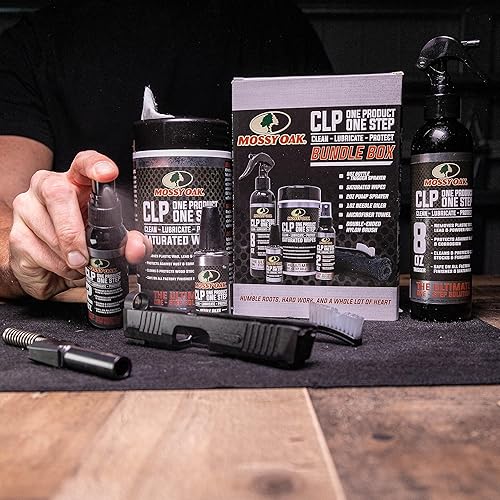 Vista 7 de Aceite para pistola Mossy Oak - Lubricante para pistola CLP - Mantenimiento premium de armas de fuego - preventivo de óxido - Botella rociadora