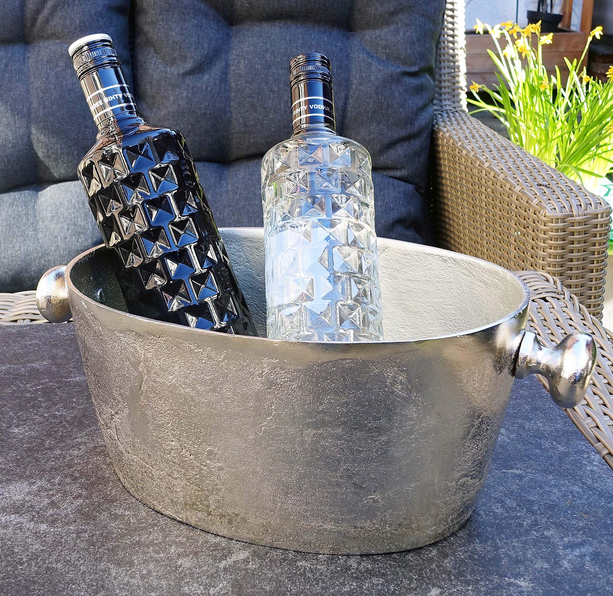 MichaelNoll Refroidisseur à Vin et Champagne en Aluminium Argenté - 31 cm
