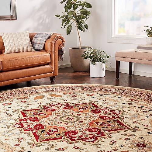 Miniatura 10 de SAFAVIEH Lyndhurst Collection LNH330R - Alfombra decorativa de estilo tradicional oriental que no desprende pelusa, para sala de estar y dormitorio,