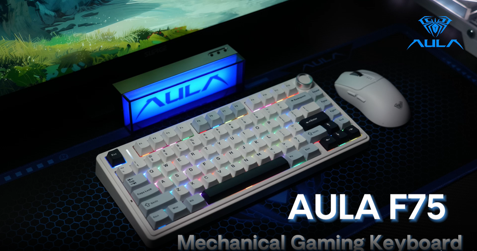 AULA F75 75% Mechanical Gaming Keyboard,2.4Ghz/Type-C/BT5.0