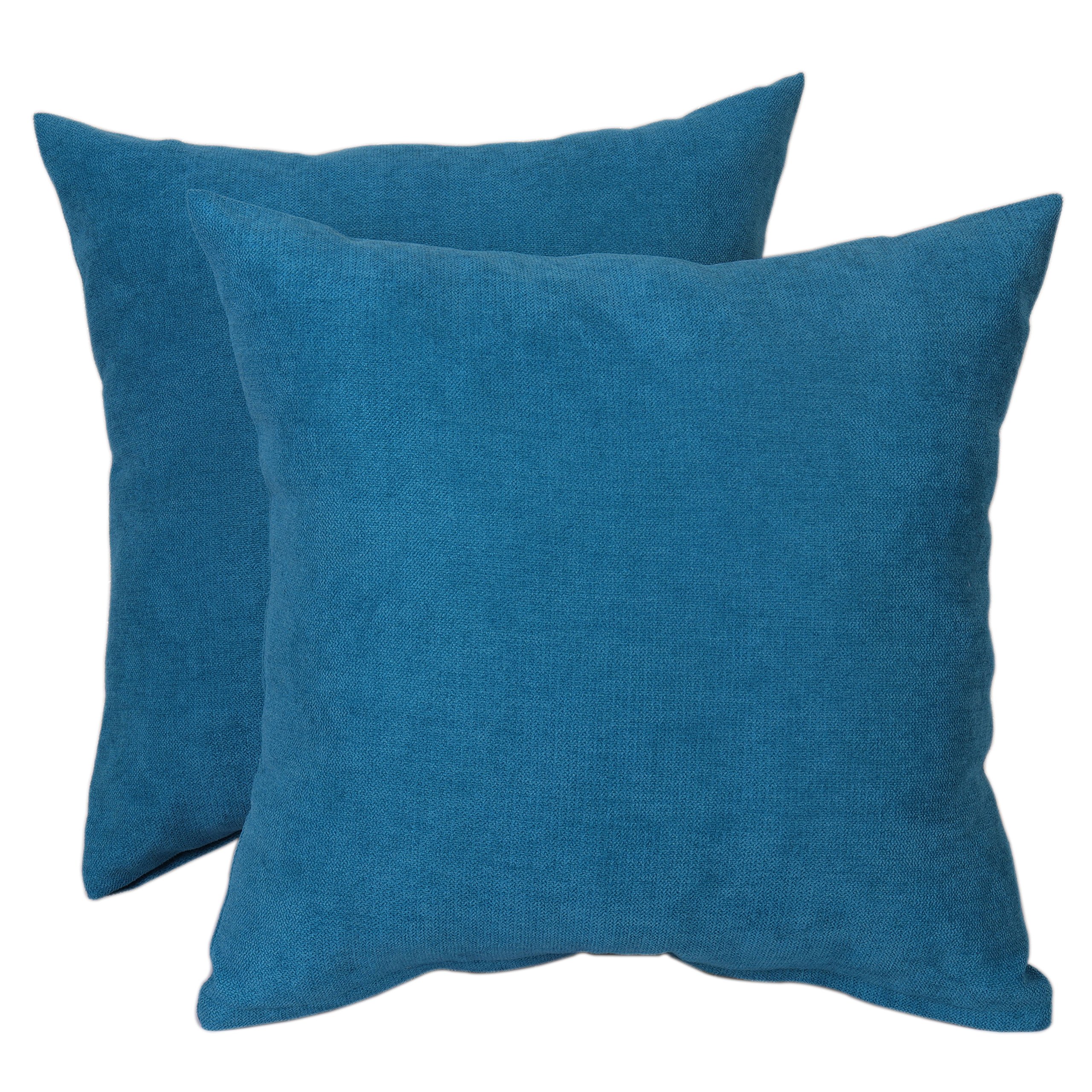 BridgesoWinter Warm Square Throw Pillow Cover Decorative Simple Design Pillowcases for Sofa/Bed, 2 Pack, 18 x 18 inches, Teal