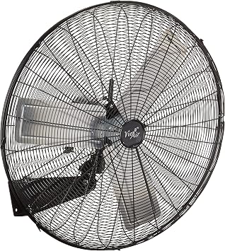 Vie Air The Extra Large 30" Tilting Wall Mountable Oscillating Fan in Sleek Tuxedo Black