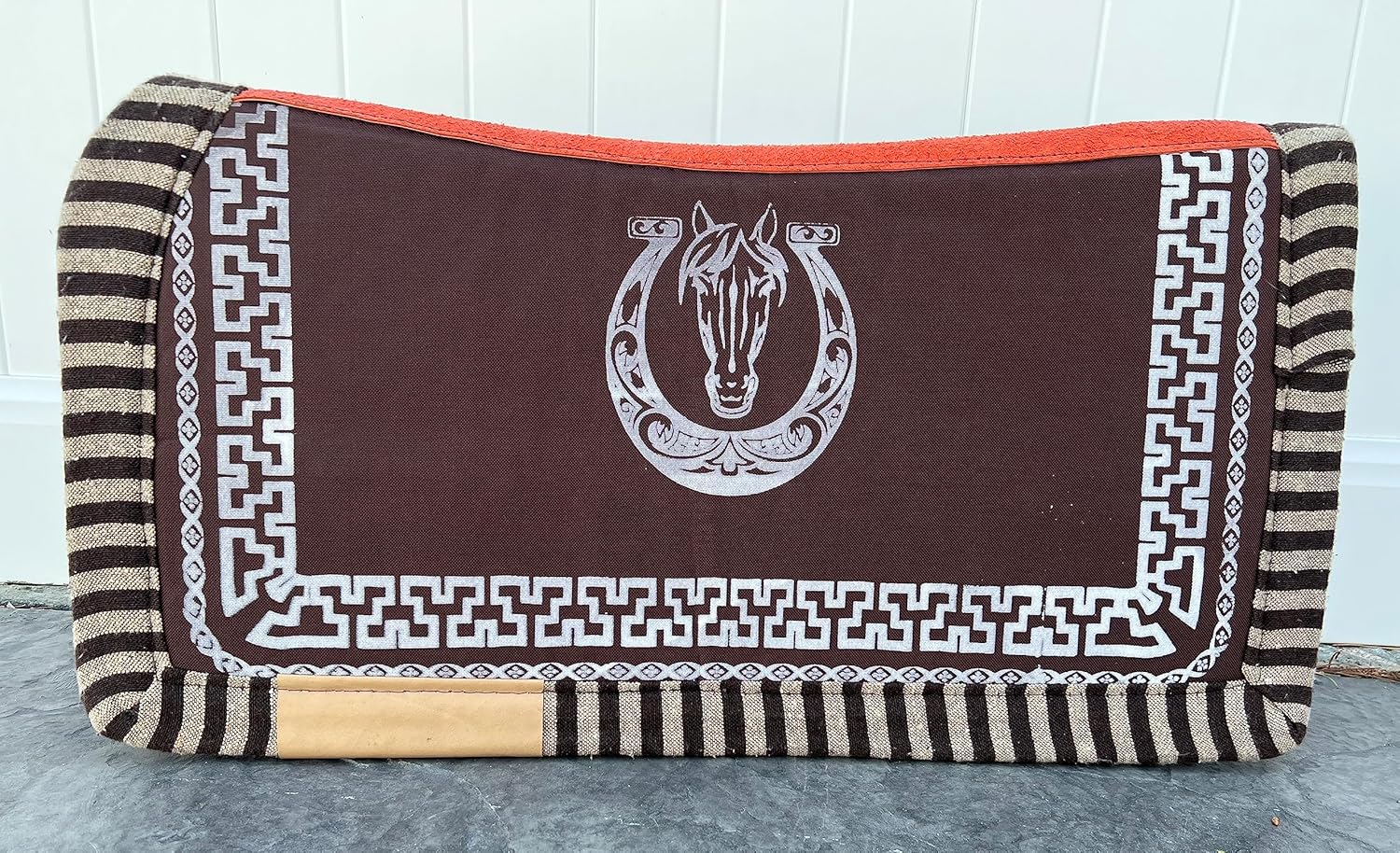 Brown Western Saddle Pad, Horse Saddle Pad Blanket, Carona para Caballo