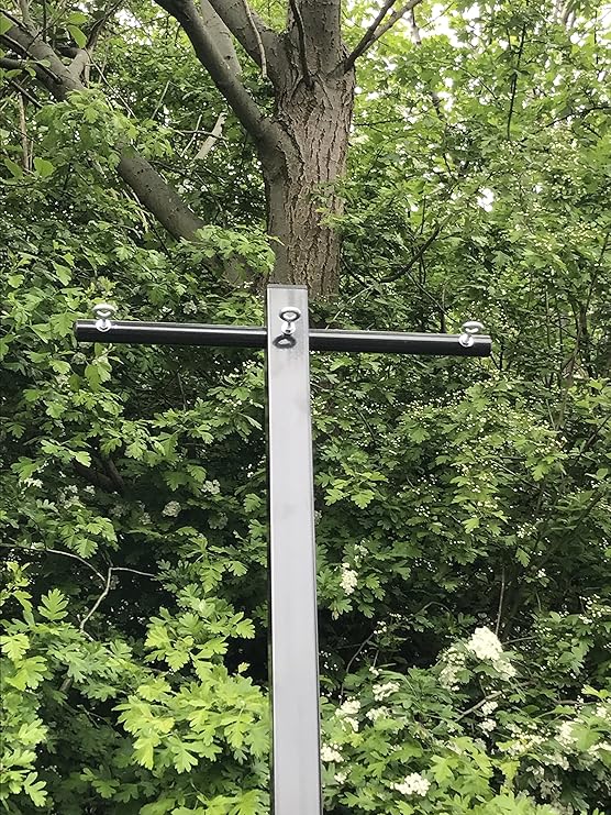 Heavy Duty Multi Line Washing Line Clothes Pole Galvanised and Powder Coated Black Amazon.co