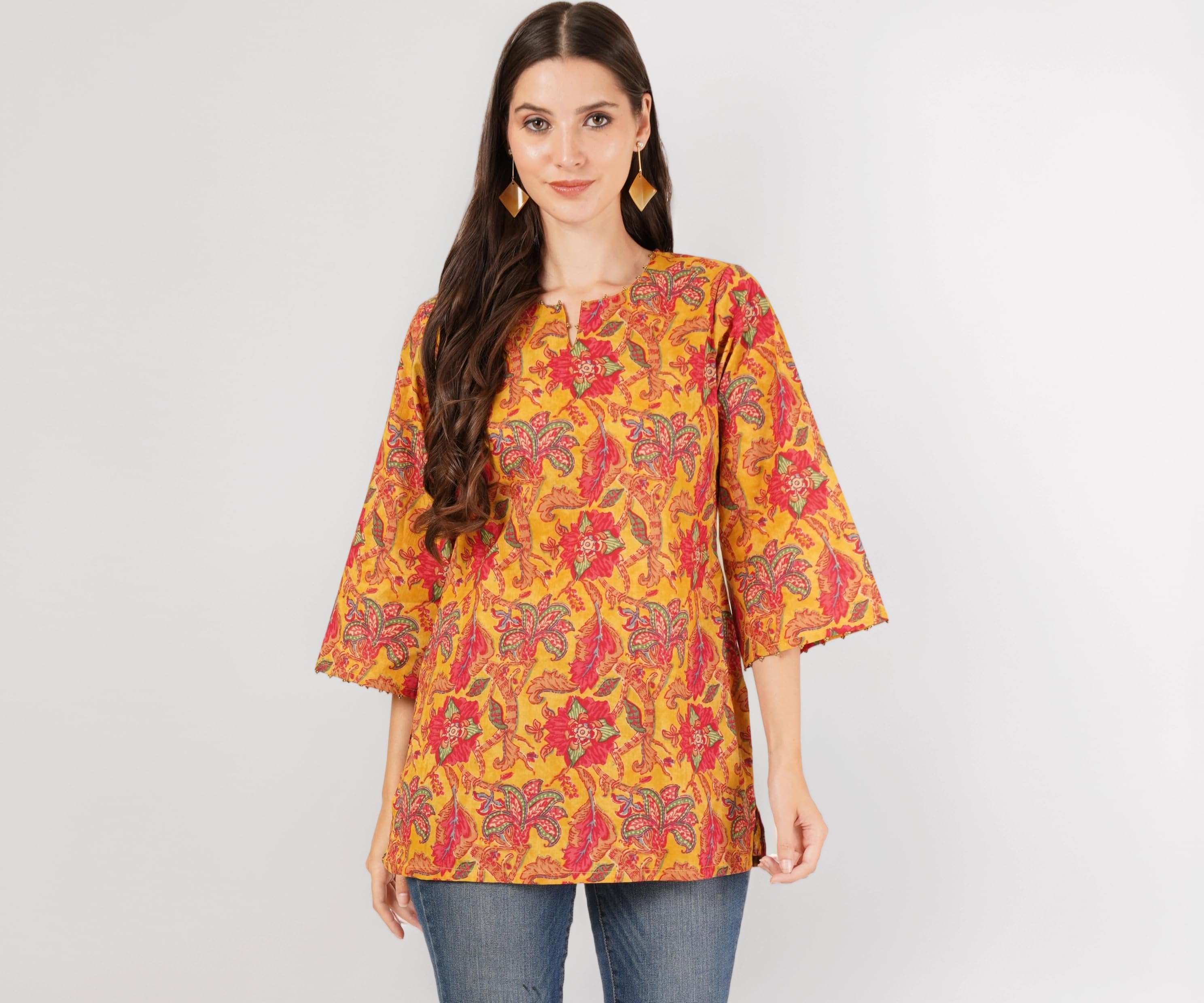 COTLAND Fashions Jaipuri Cotton Printed Short Kurti for Women