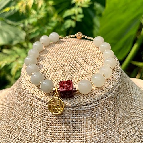 Miniatura 2 de Handmade Genuine Jade Abacus Shape Beaded Bracelet, Feng-shui Lucky Stone Chakra Healing Gemstone Crystal Beads Adjustable Bangle Stretch Jewelry