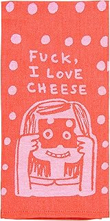 Blue Q Fuck, I Love Cheese Woven Jacquard Dish Towel - Funny Kitchen Towels, 100% Cotton, Durable, Soft & Super Absorbent, Machine Washable & Fade-Resistant, Functional Gift Ideas, Size 28" x 21"