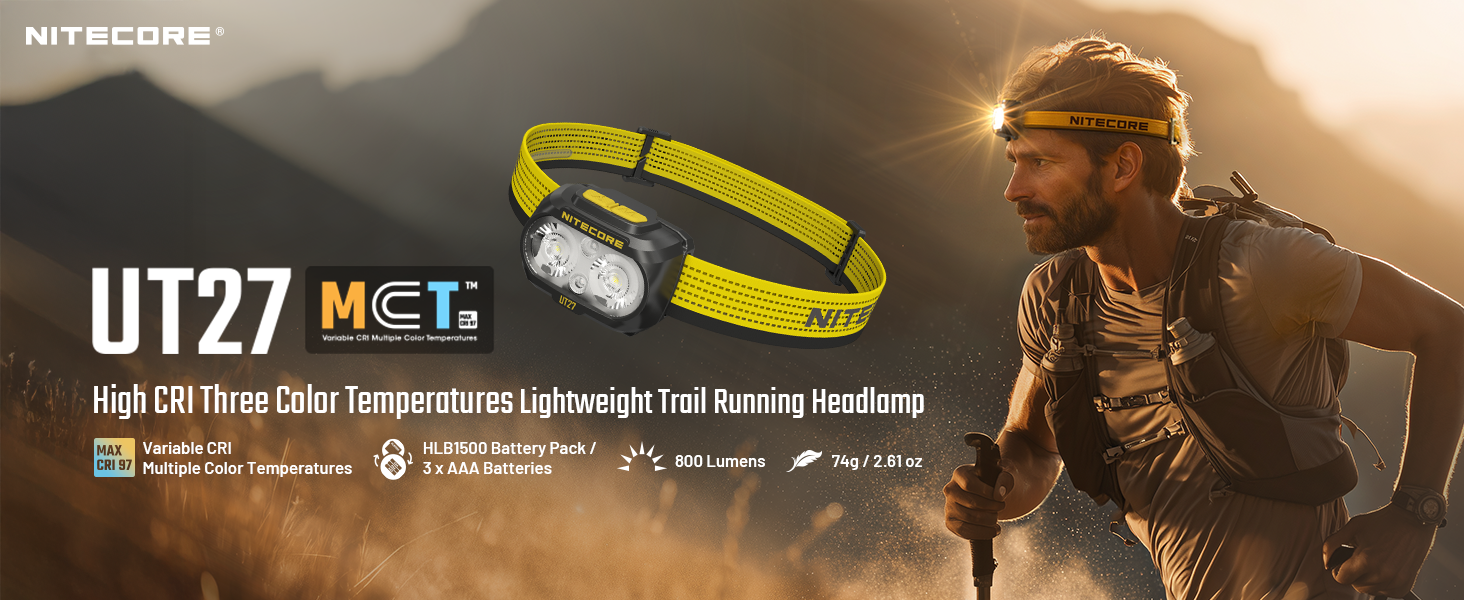 Amazon.com : Nitecore UT27 MCT Pro 800 Lumen Running Headlamp USB