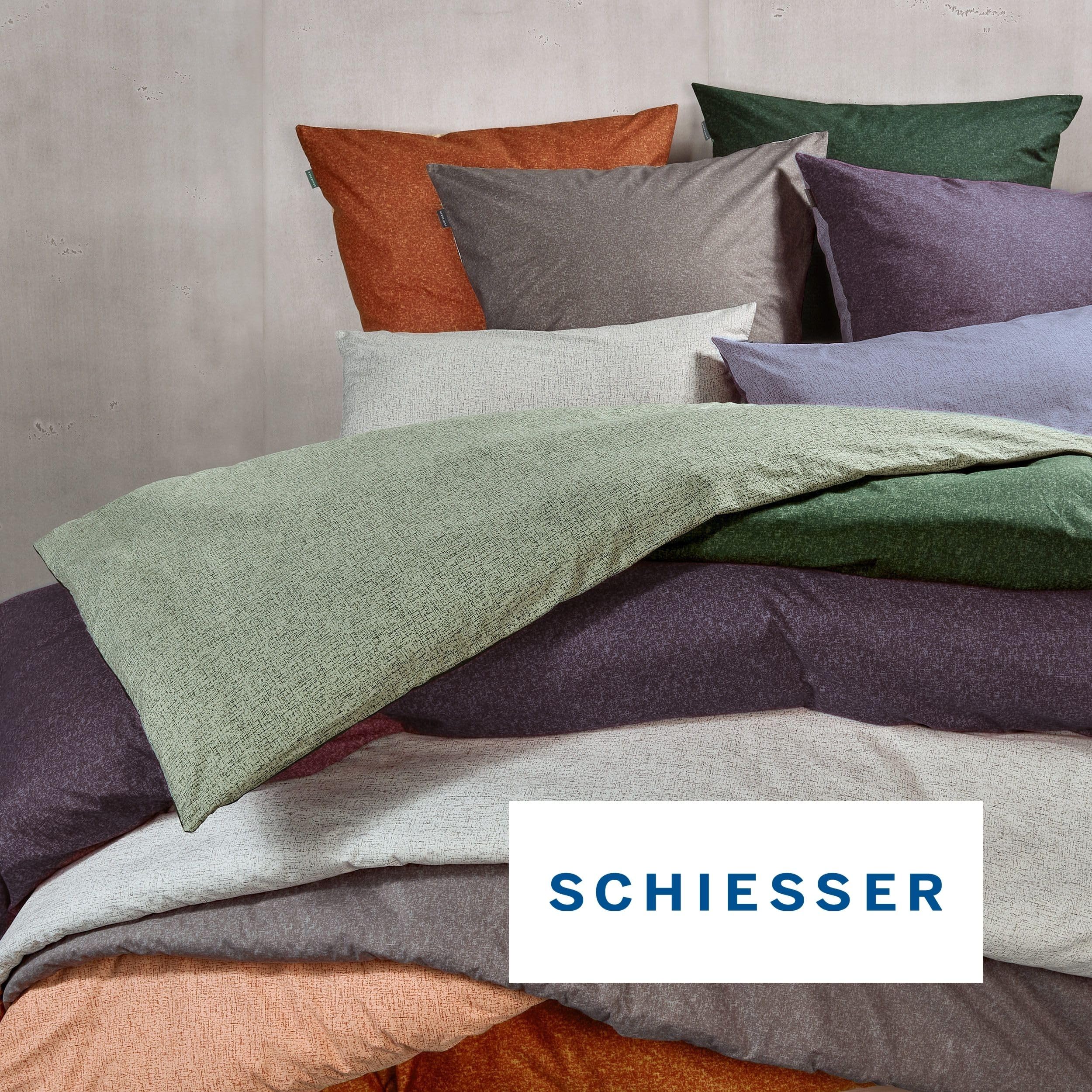 Schiesser Bettwäsche 135x200 cm | 100% Baumwolle | Plum | Zweifarbig