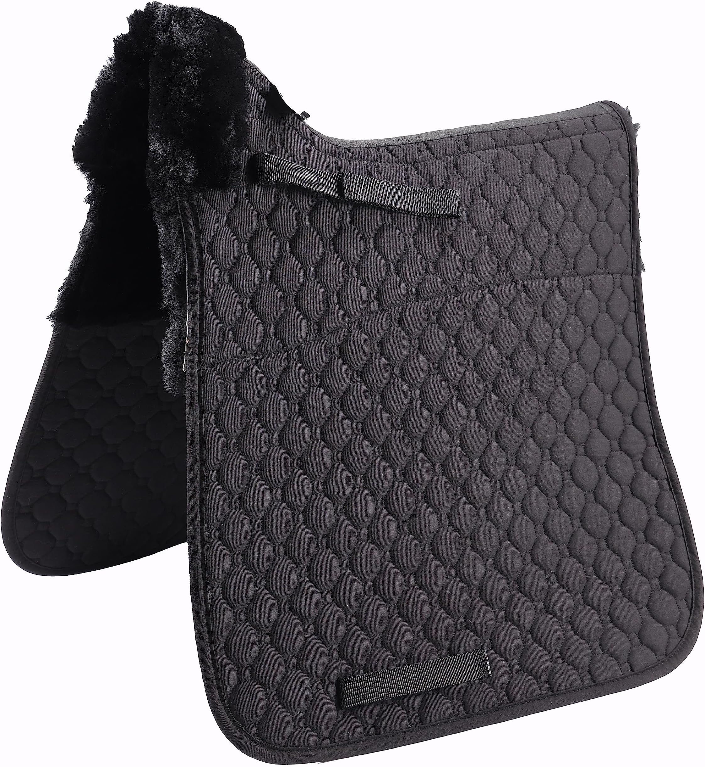 MeraunoLambwool GP Saddle Pad Full Blanket Jumping Numnah Saddlecloth & Square Saddle Pads Horse Riding Show General Purpose Pad Spine Free Black