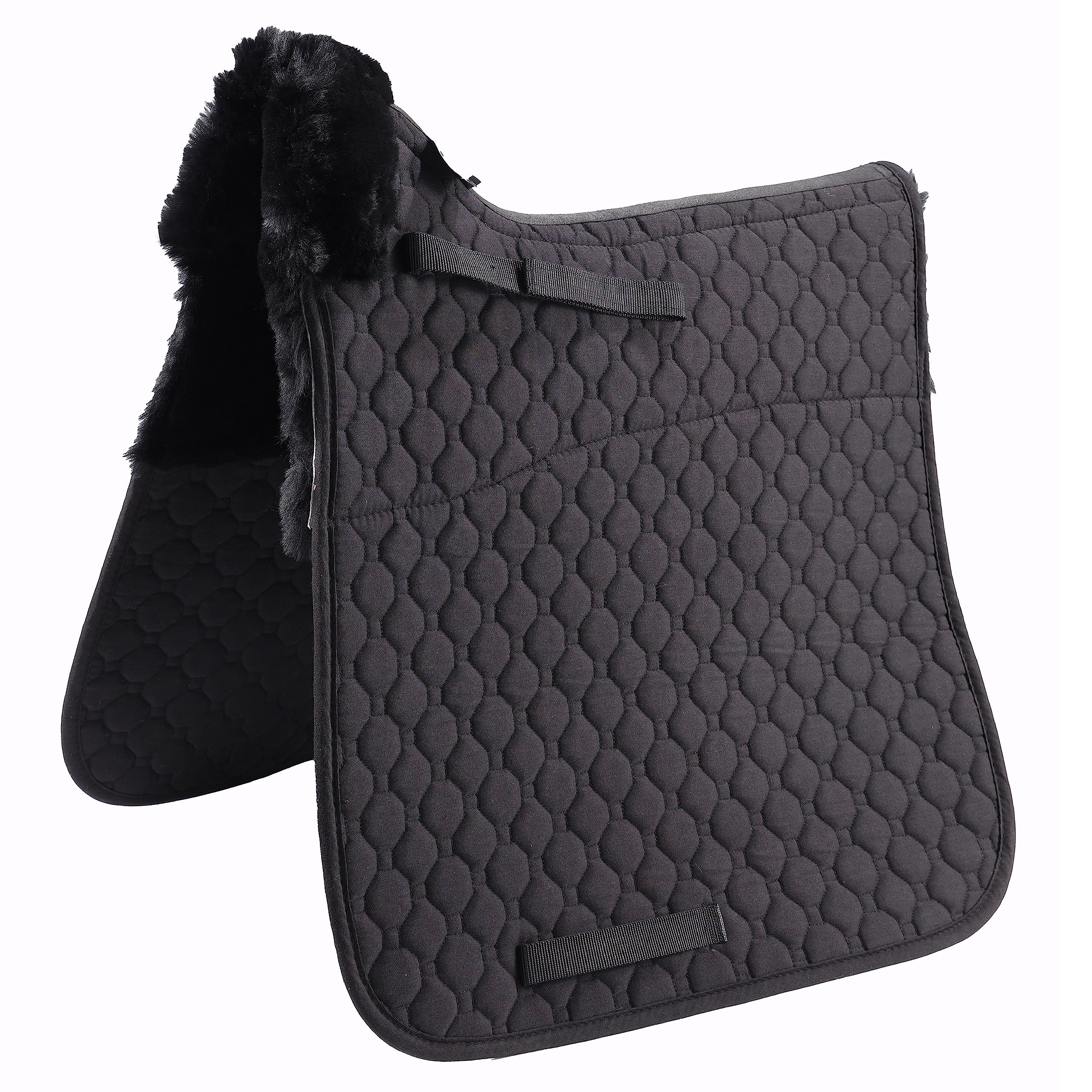 MeraunoLambwool GP Saddle Pad Full Blanket Jumping Numnah Saddlecloth & Square Saddle Pads Horse Riding Show General Purpose Pad Spine Free Black