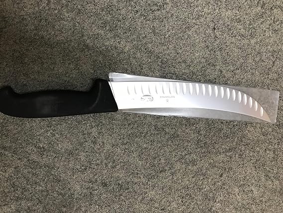 Victorinox Fibrox 10 Cimeter Knife, Curved Blade, Granton, Black Handle