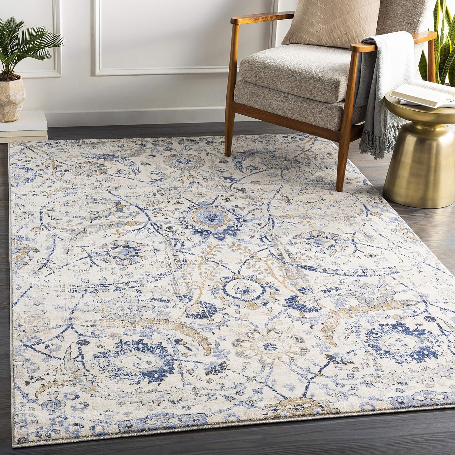 Livabliss Inkeri Updated Traditional Area Rug,4'3" x 5'7",Navy