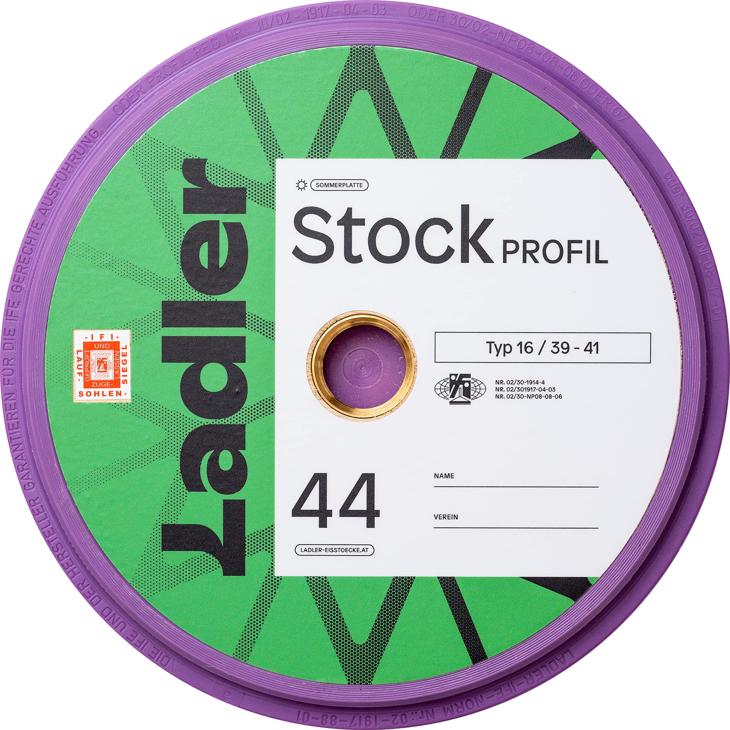 Ladler Typ16 Modell 44 Angelrute, Violett, Monofilament, 7.5 lb (3200 m), Nylon