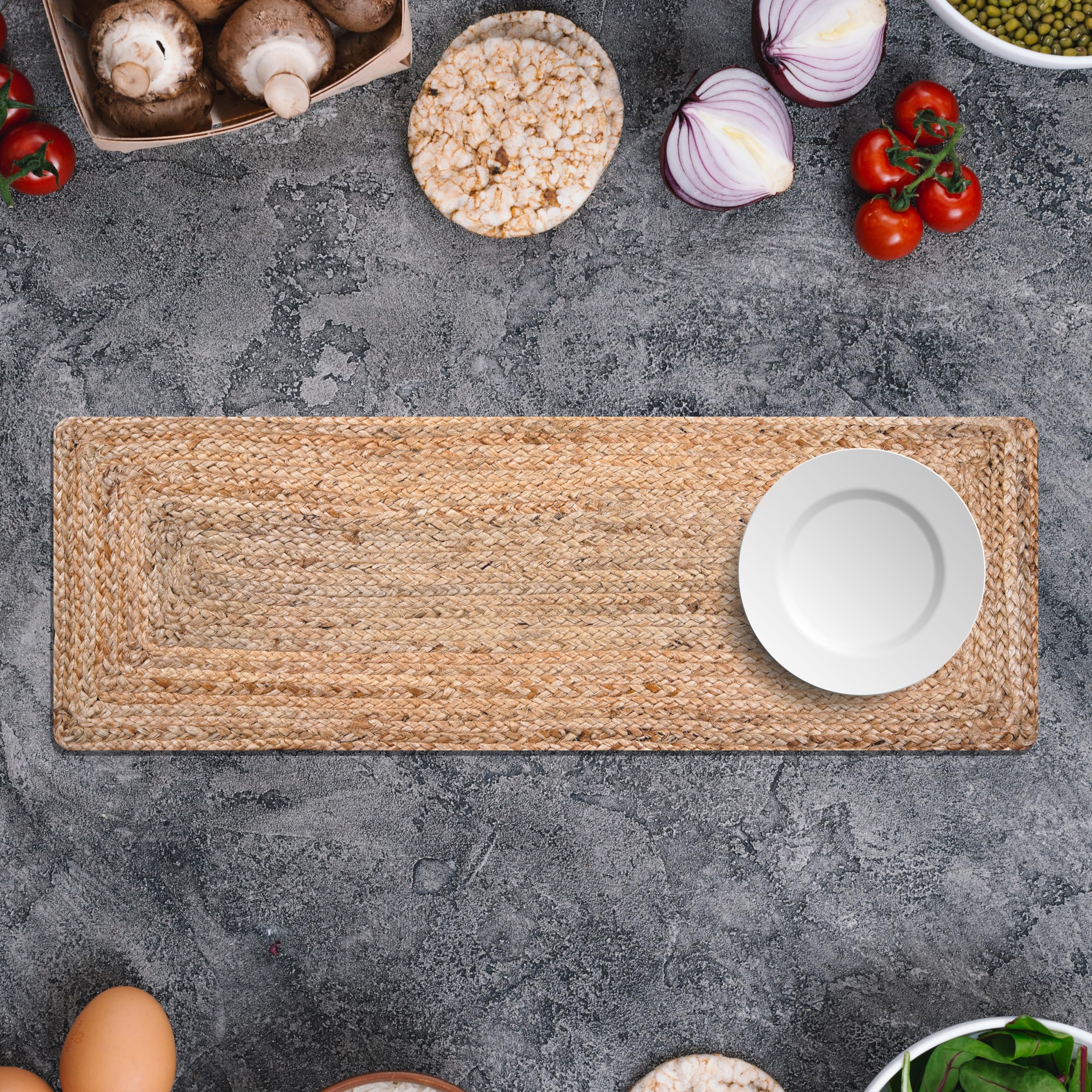 Craft Trade Natural Jute Table Runner Braided Hand Woven Rustic Boho Vintage Dining Table Lunch Runner for Wedding Parties Farmhouse Dinner and Kitchen - Image 2