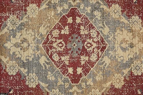 Miniatura 8 de Alfombra de área de 5 x 7 para sala de estar, comedor, dormitorio, entrada  Alfombras para Salas  Tradicional, Oriental  Interior  Rojo 5'3'' x 7'3''