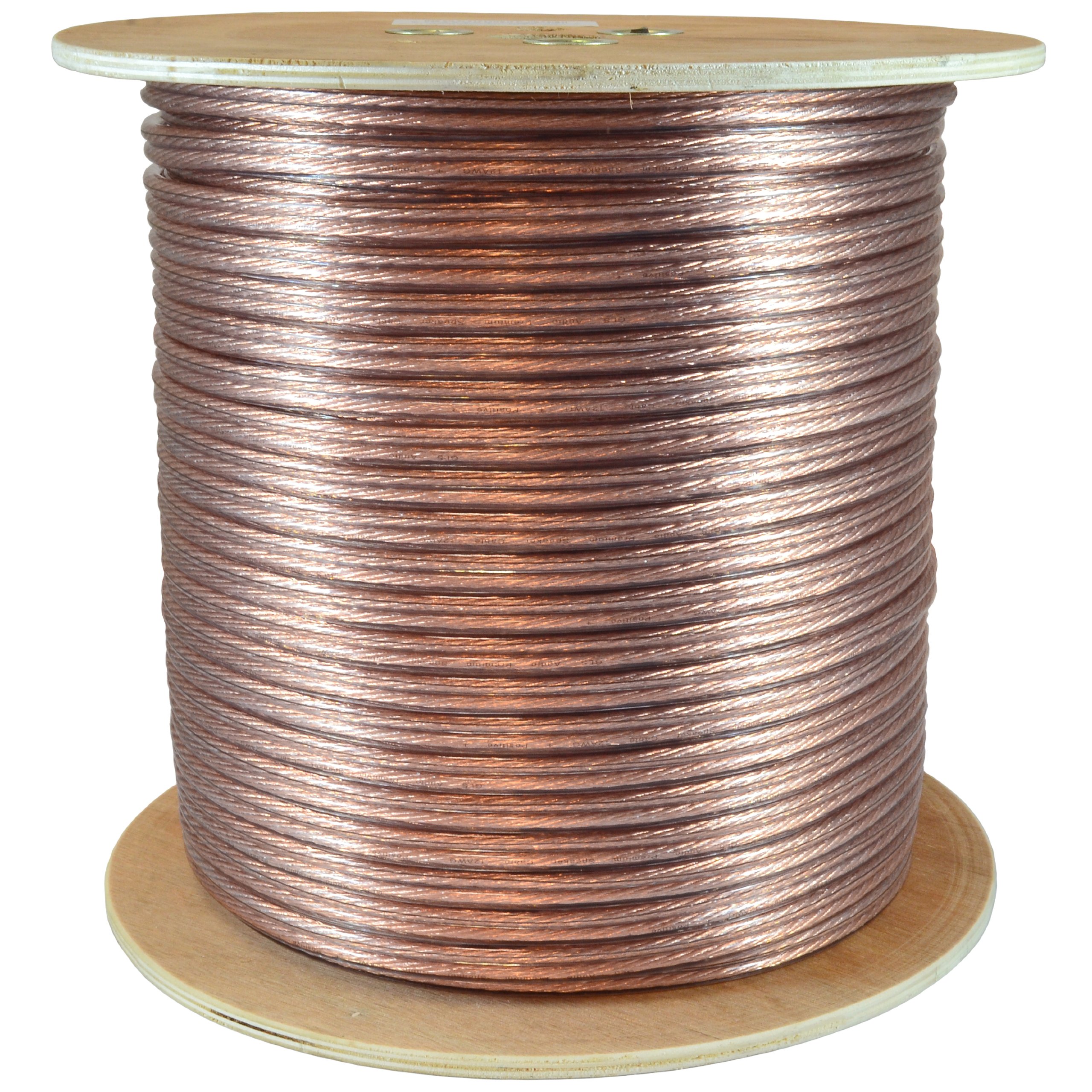 GLS Audio Premium 12 Gauge 500 Feet Speaker Wire - True 12AWG Speaker Cable 500ft Clear Jacket -500' Spool Roll 12G 12/2 Bulk