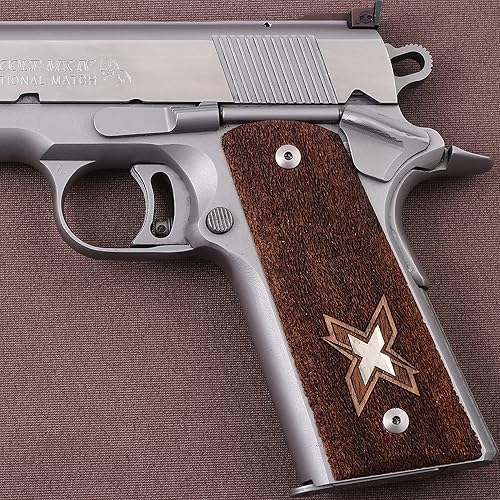 Miniatura 3 de KSD Brand Colt 1911 FIT Modelo Compatible con puños de nogal a rayas (matrimonial)