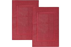 Utopia Towels Cotton Banded Rug, Red Bath Mat