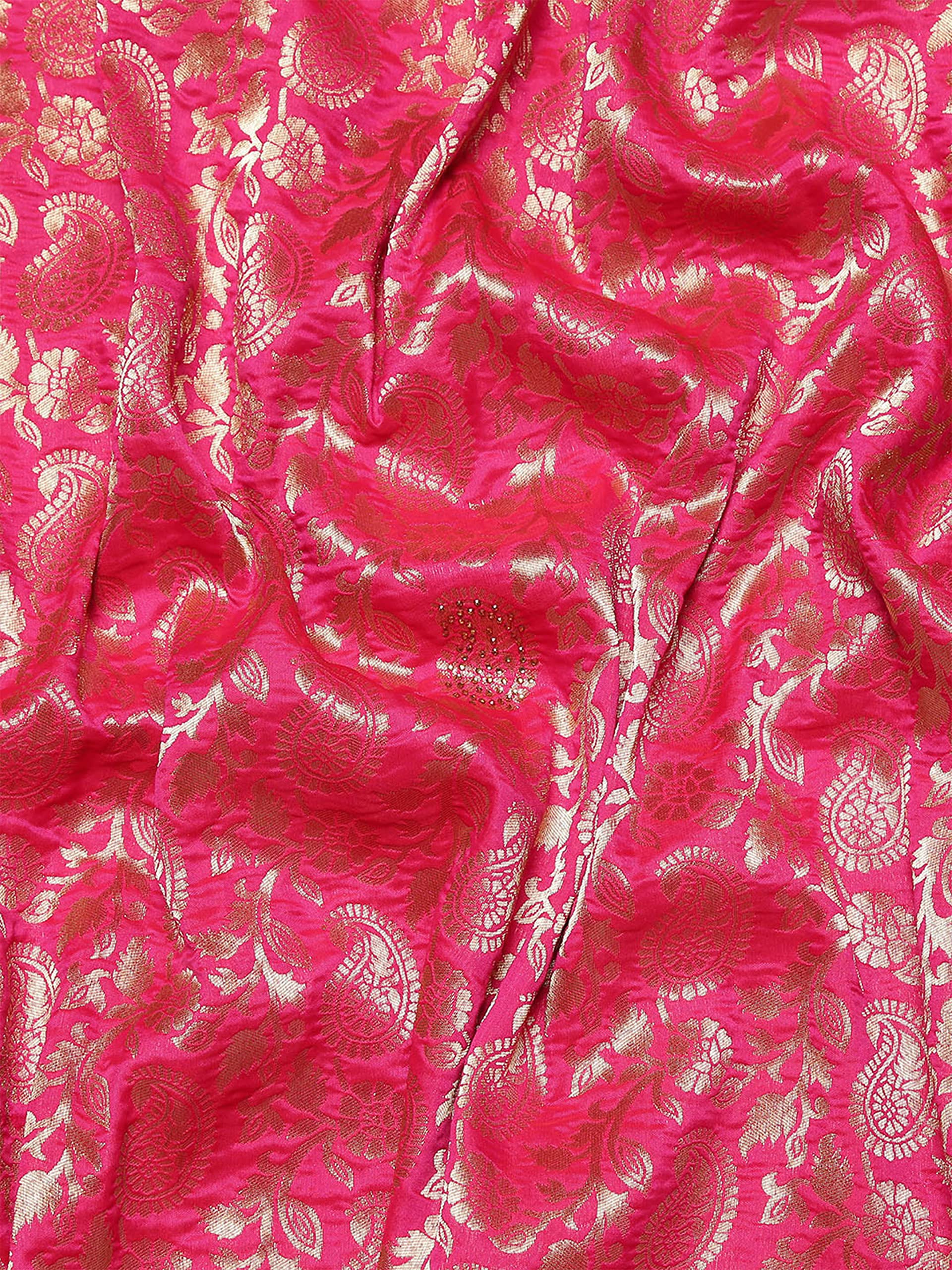 MOHEY Sari da donna, tessuto sari con camicetta PieceAll Over Jaal e Border Art Silk Sari