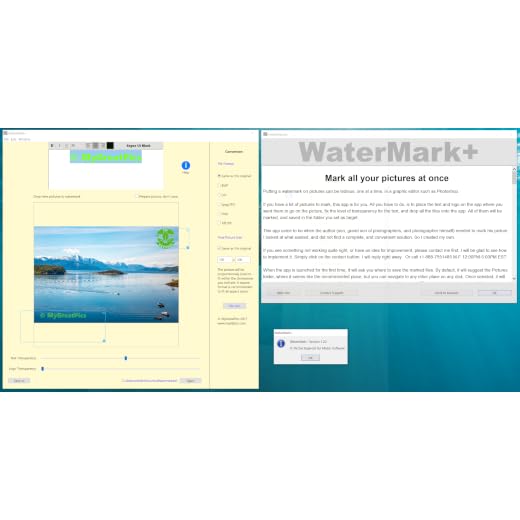 WaterMark+ : Protect all your pictures with a logo, a text, and embedded copyright information [Download]