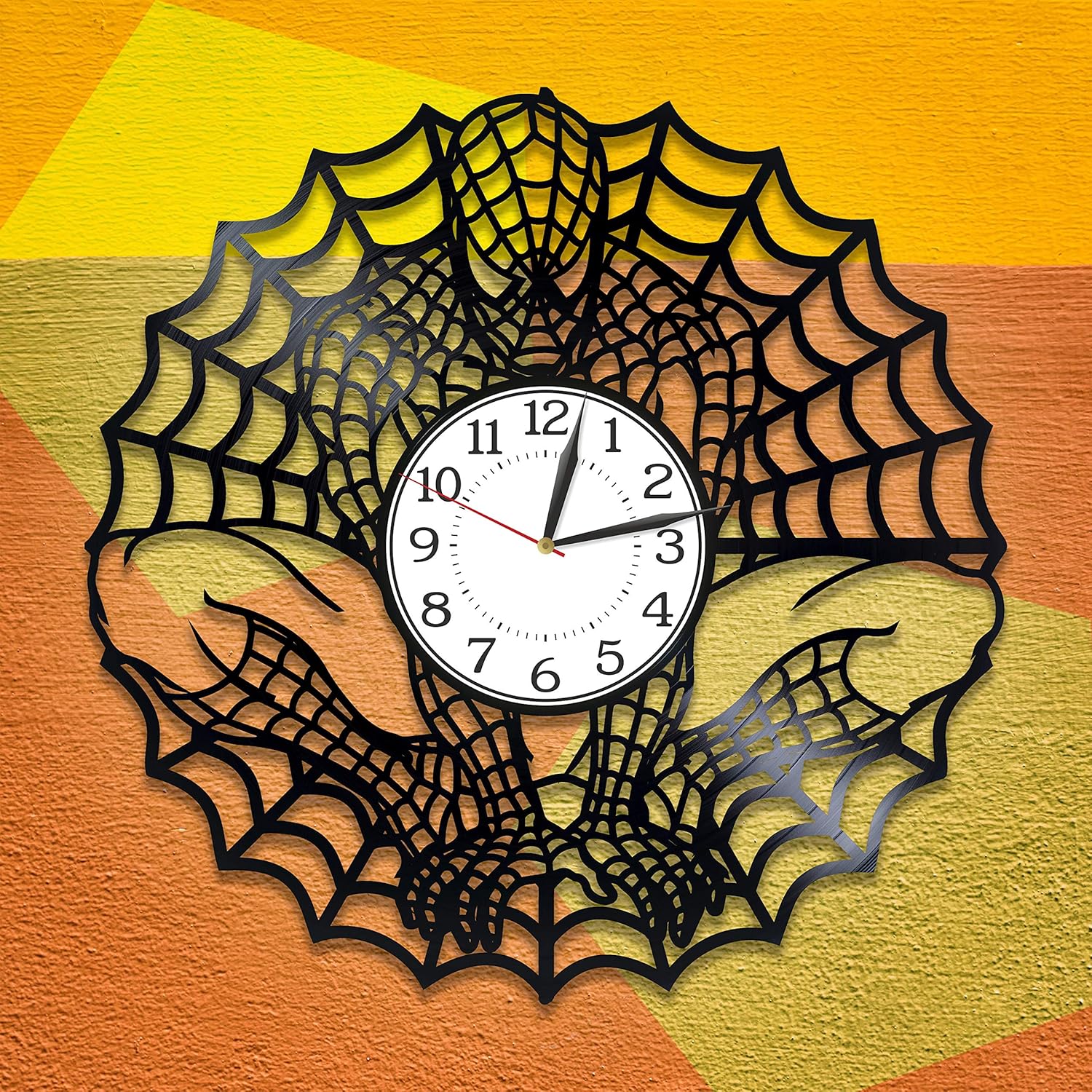 Comics Vinyl Clock 12 Inch Spider Hero Wall Clock Idea for Boy Movie Original Home Decor