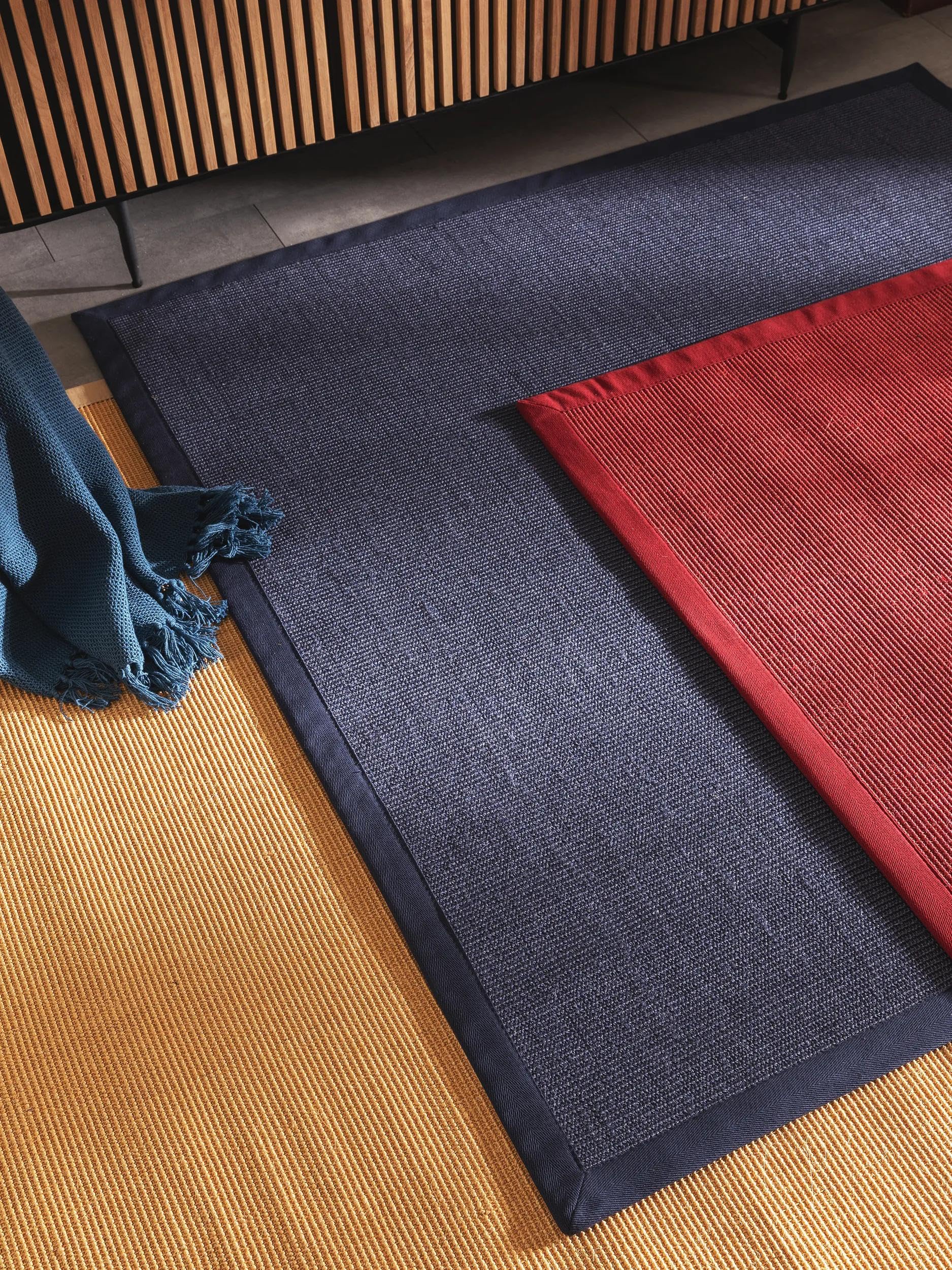 Sana Tapis en sisal pour l'intérieur et l'extérieur Rouge uni 160 x 230 cm