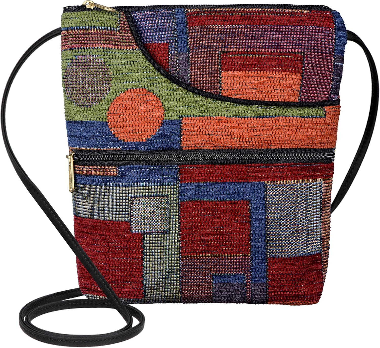 Danny K. Women's Tapestry Bella Purse Crossbody Handbag, Adjustable Cord, Handmade in USA