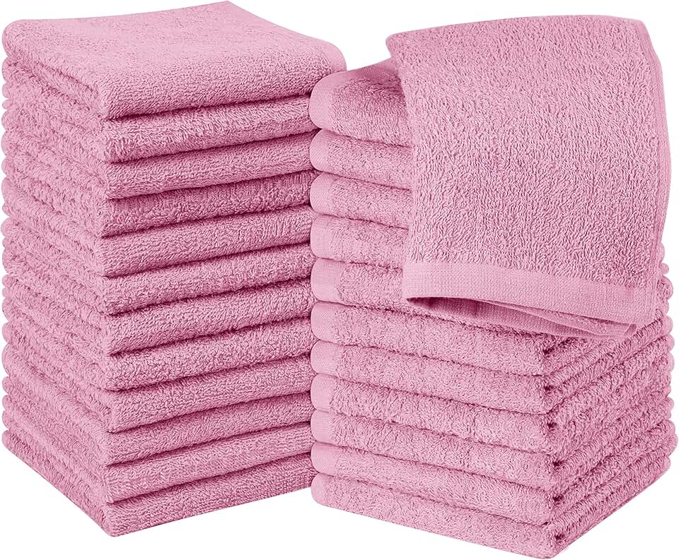 pink washcloths