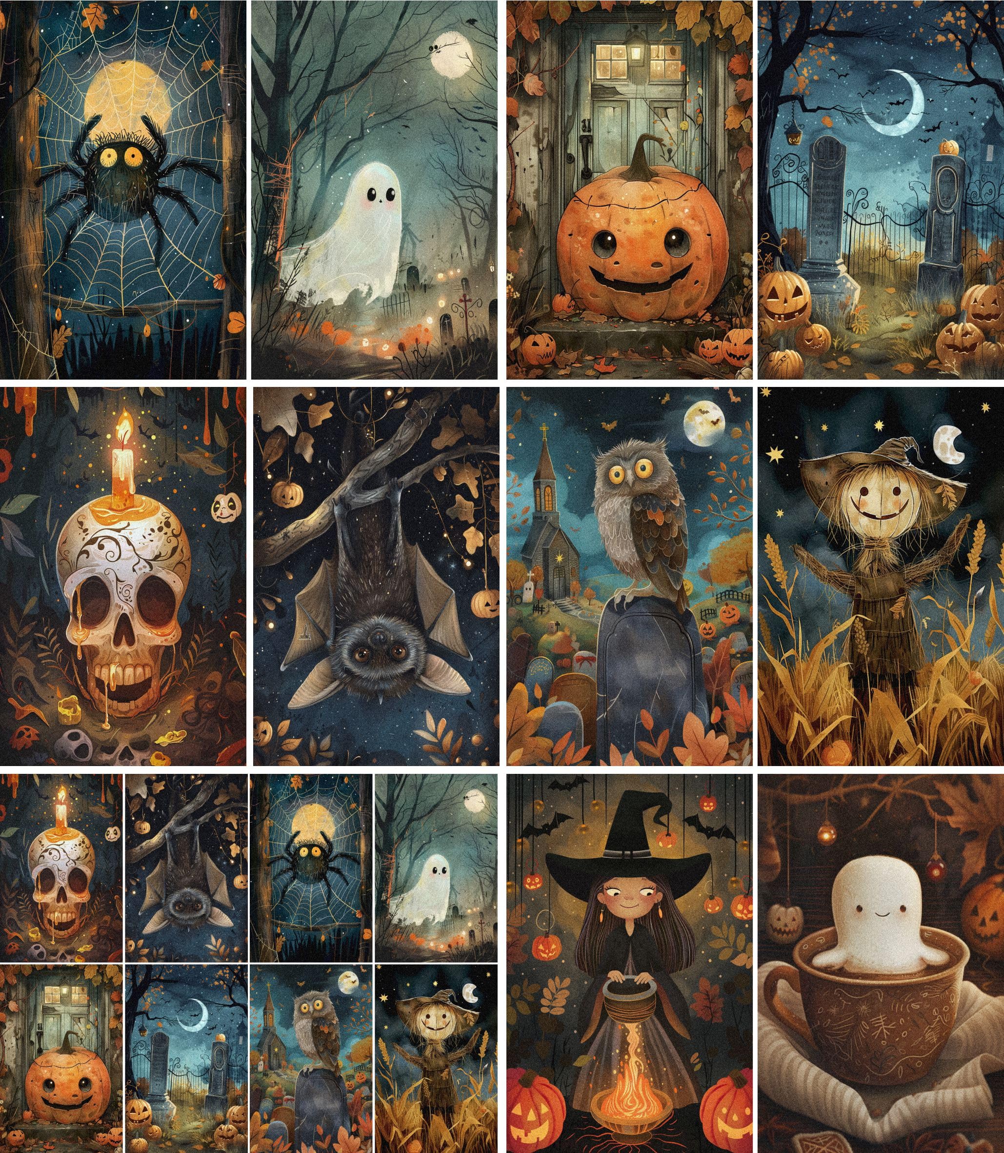 Halloween Rice Paper, 20 x 26,6cm (6pc) - 6 Designs for Scrapbooking Cards Crafts, Decoupage by CRAFT KREATIVELY