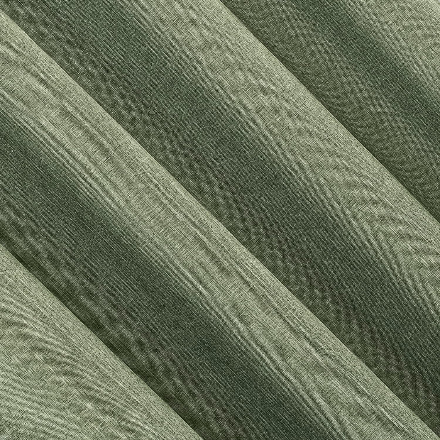 No. 918 Trevor 2-Pack Heathered Linen Texture Semi-Sheer Tab Top Curtain Panel Pair, 40" x 63, Moss Green