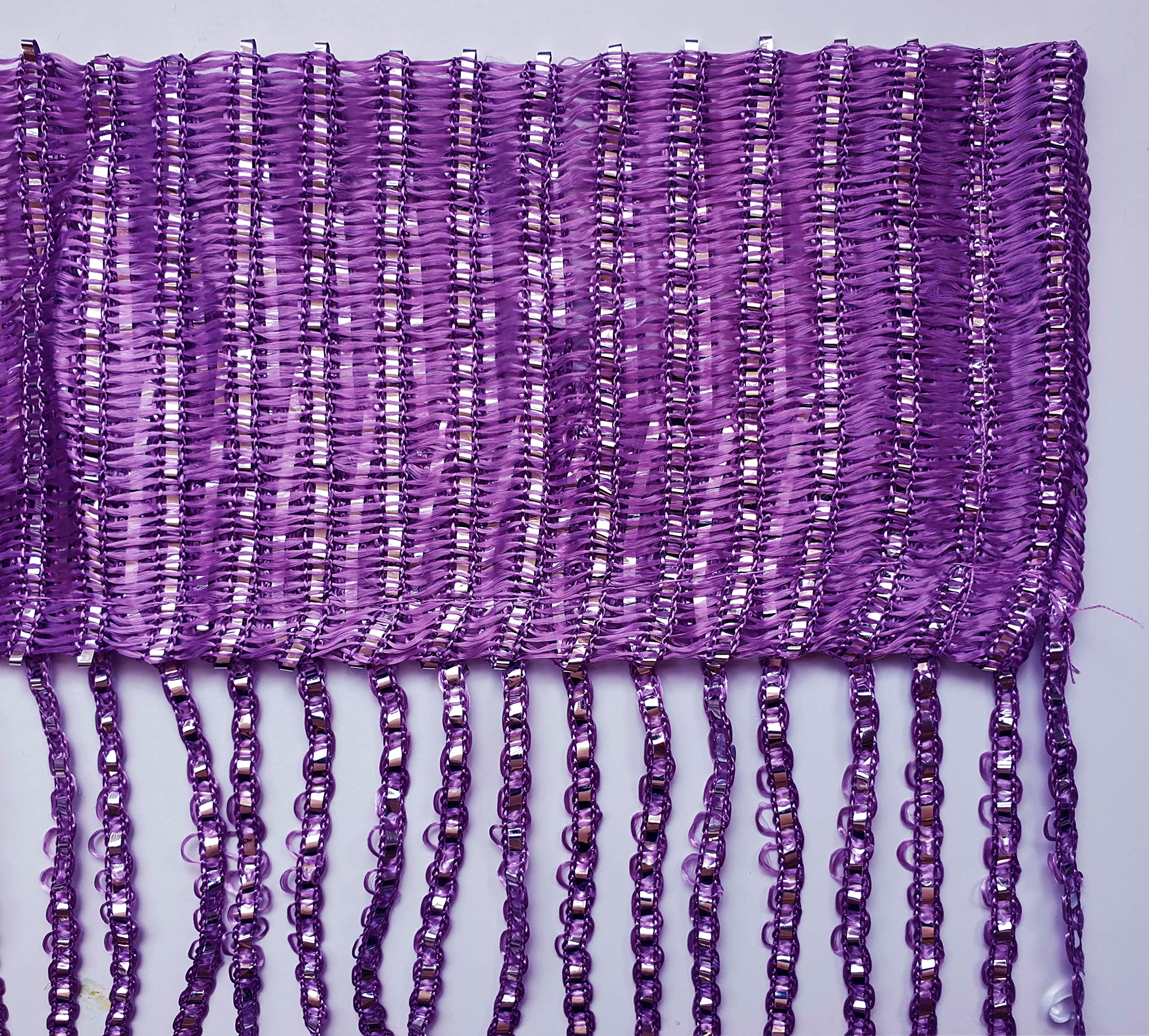 Cushion Mania Mauve Hanging Braided String Door Window Curtains Fly Screen Panel (Purple)